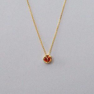 18K Gold-Plated Gem Stone Zodiac sign Necklace New
